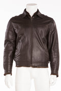 Brioni - Brown Zip Up Leather Jacket -