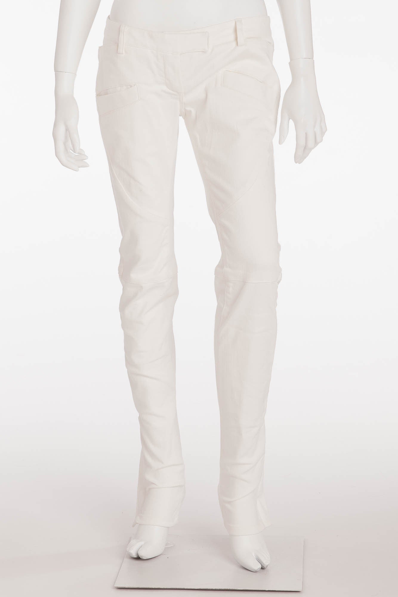 Balmain - New with Tags White Denim Low Rise Skinny Jeans - FR 40