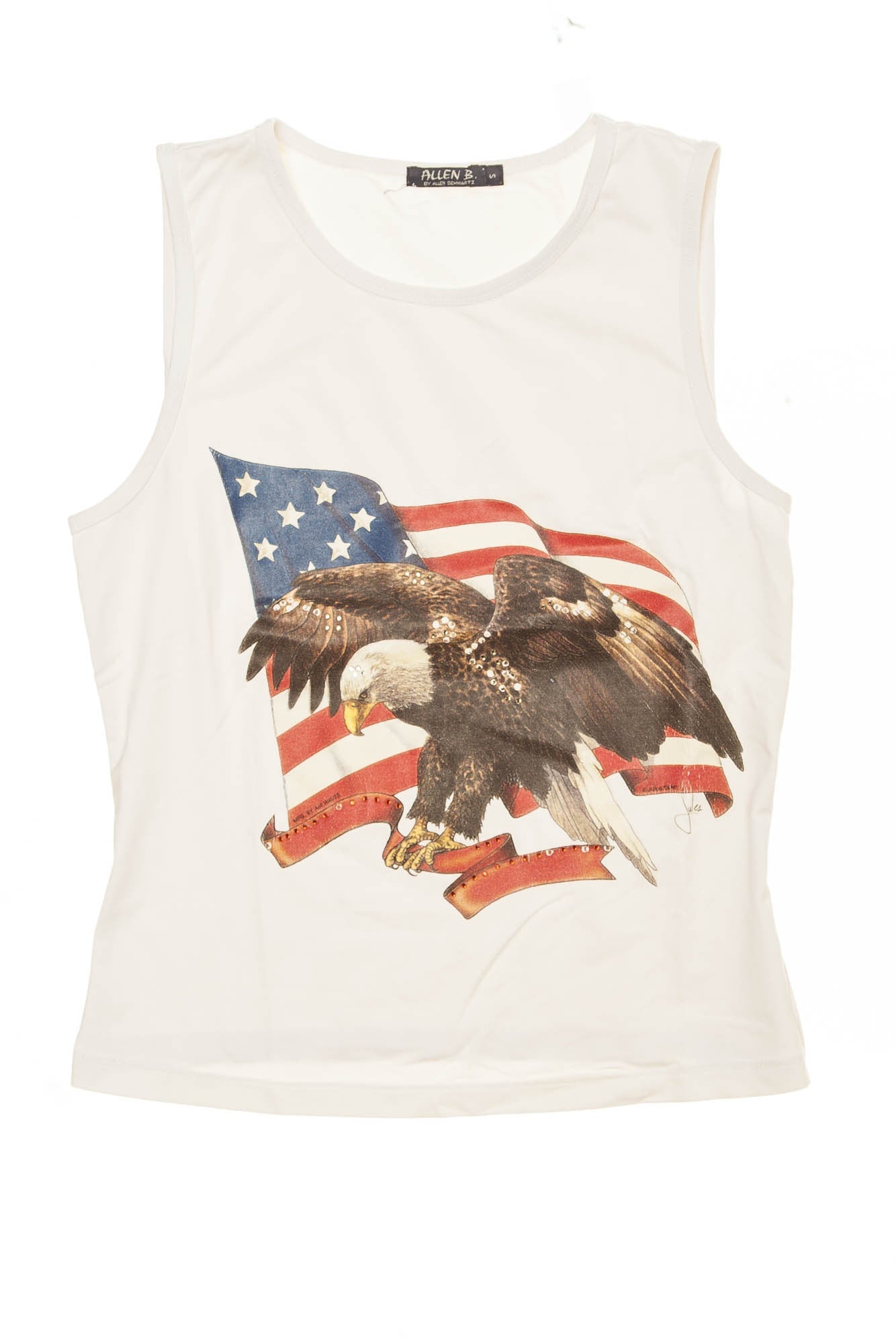 Allen B by Allen Schwartz - White Tank Top with Eagle - S