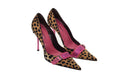 Cesare Paciotti - Leopard Pointed Toe Heels with Pink Strap - IT 38 1/2