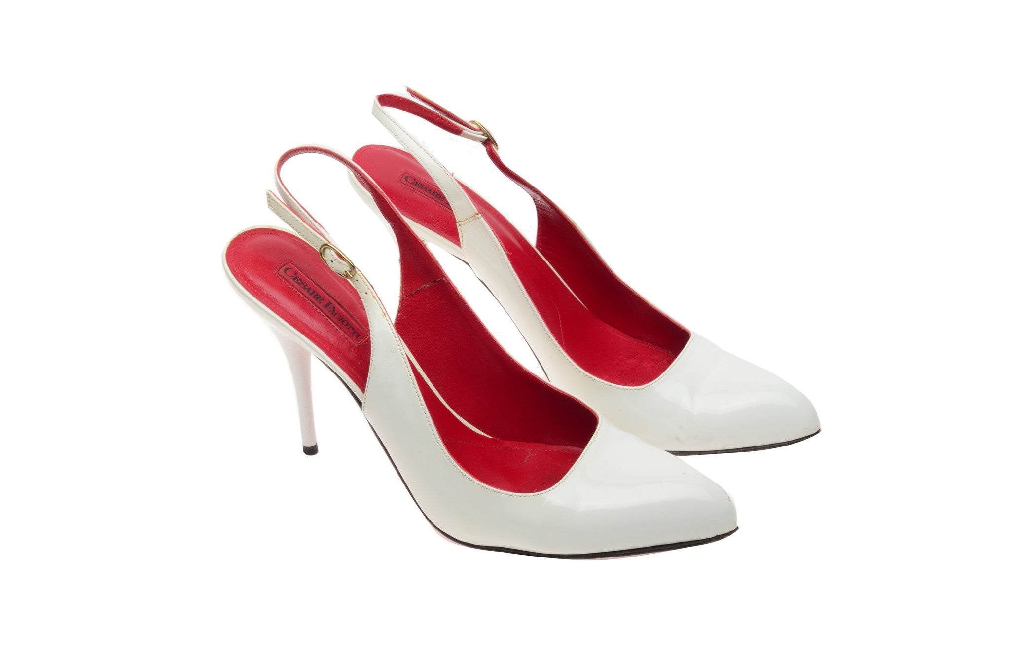 Cesare Paciotti - White Sling Back Heels - IT 38 1/2