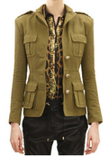 Balmain - Twill Olive Green Military Style Blazer  - FR 40