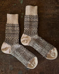 Wool Jacquard Socks in Oatmeal