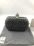 Alexander McQueen leather pearls embellished box clutch