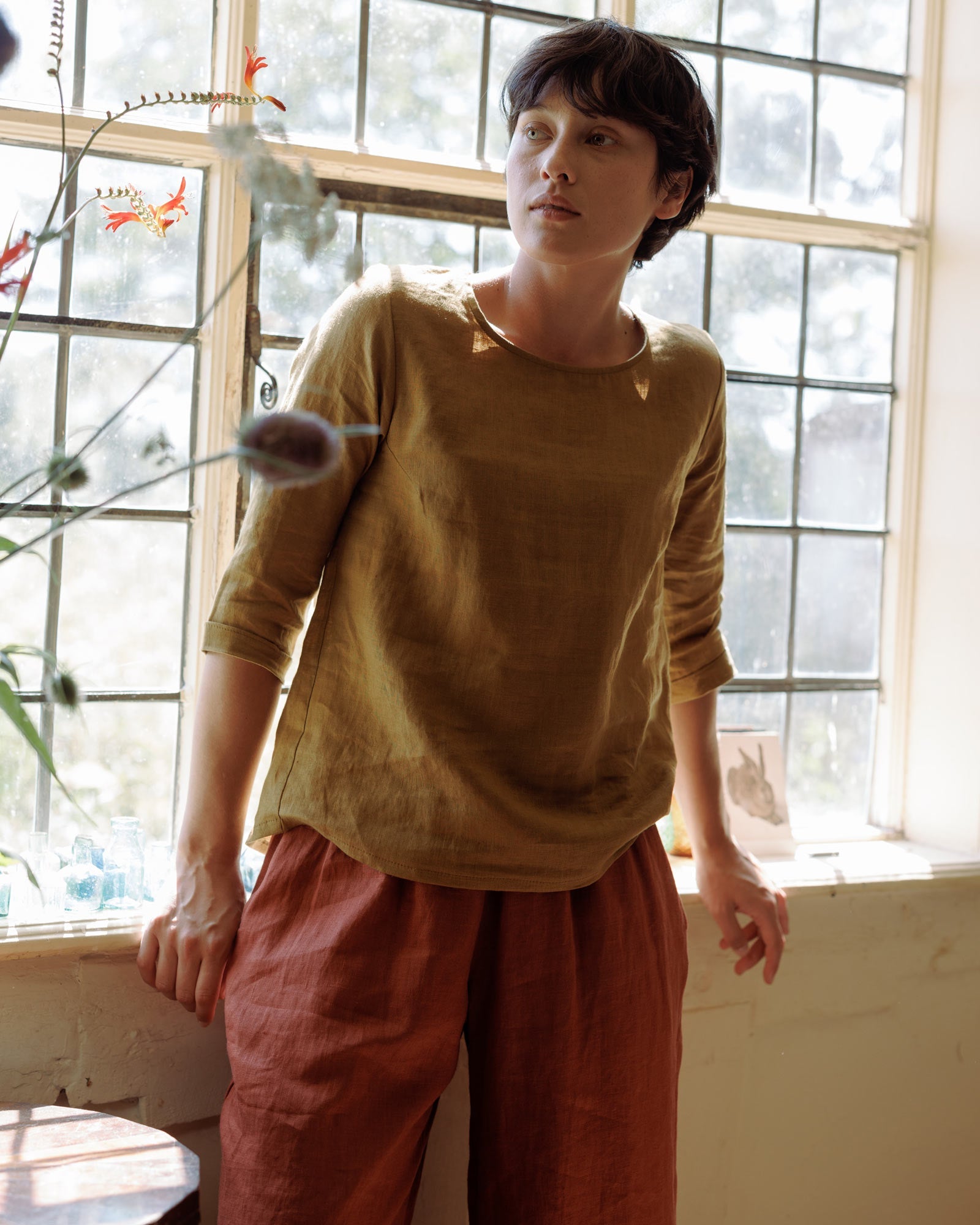 Blouse No.12 Everyday Linen Shirt in Cumin