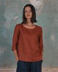 Blouse No.12 Everyday Linen Shirt in Picante