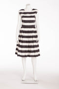 Dolce & Gabbana - Black and White Striped Cap Sleeve Dress - IT 42