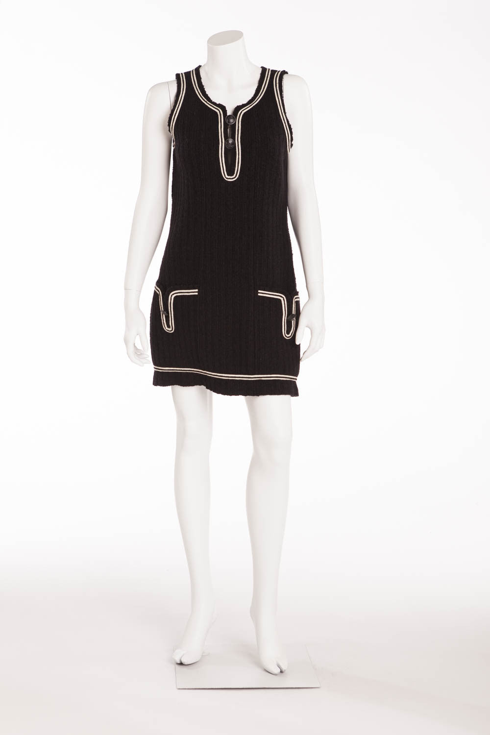 Chanel - Black & White Sleeveless Dress - FR 38