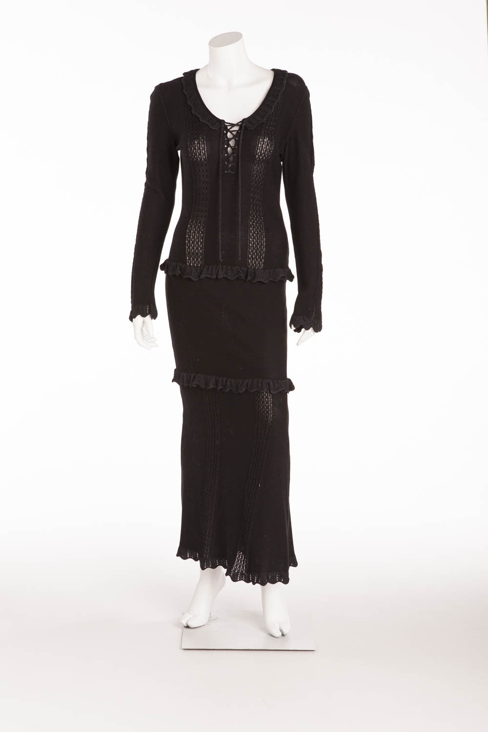 Chloe - Long Sleeve Black Knit Dress - FR 38