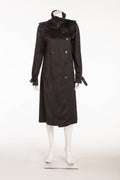 Burberry - Silk Black Button Up Trench Coat with Belt - FR 42