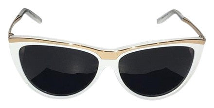 Saint Laurent - White and Gold Sunglasses