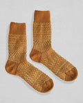 Wool Jacquard Socks in Lantern Orange