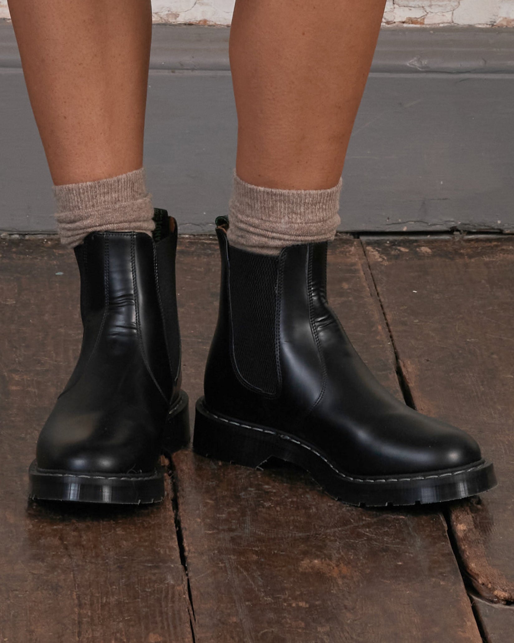 Solovair Black Leather Dealer Boot