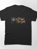 Happy New Year Script Tee – Elegant Seasonal Holiday Fashion