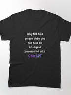 ChatGPT Black Graphic Tee | Sleek Minimalist AI Assistant T-Shirt