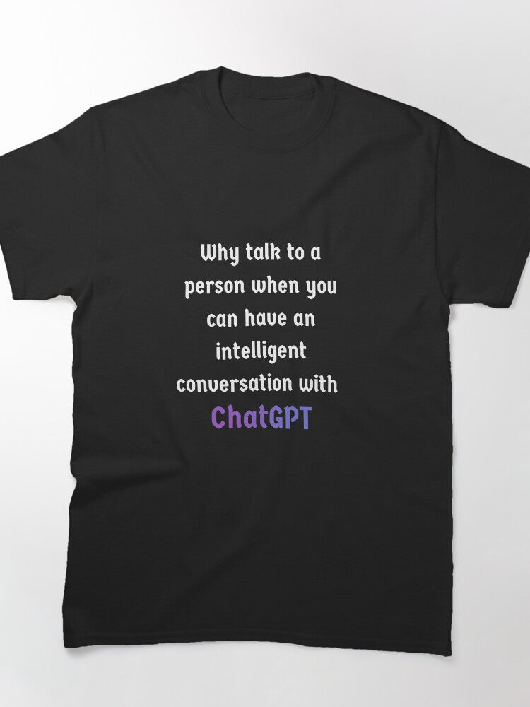 ChatGPT Black Graphic Tee | Sleek Minimalist AI Assistant T-Shirt
