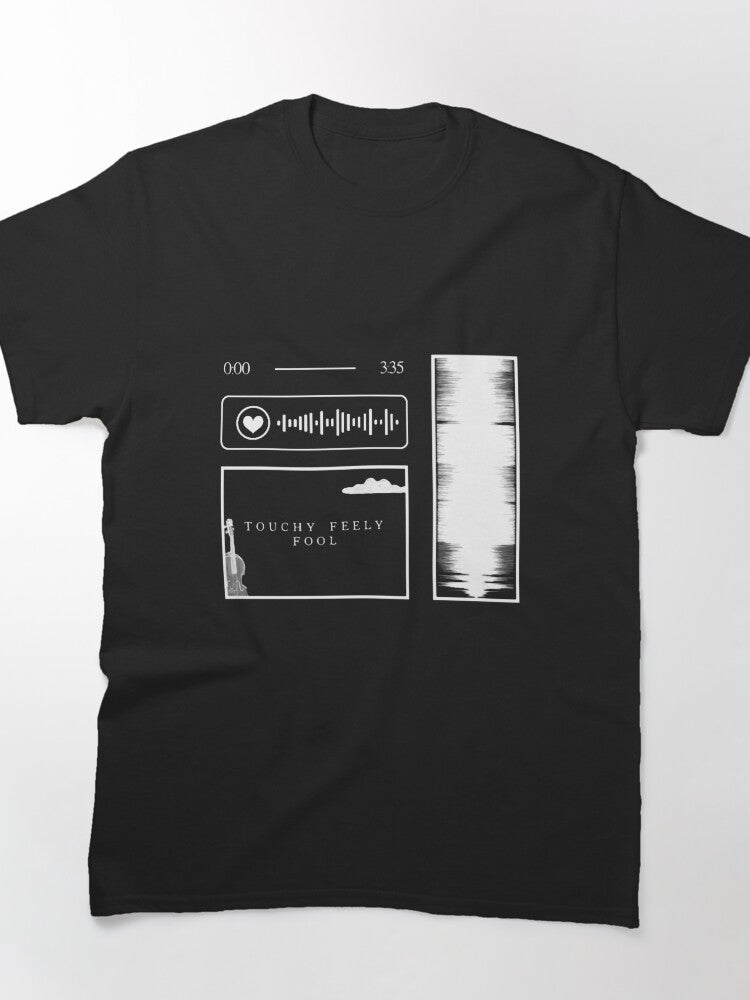 Touchy Feely Fool Audio Graphics Spotify Code Music Tee