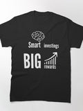 Smart Investing Big Rewards Financial Growth White Graphic Tee