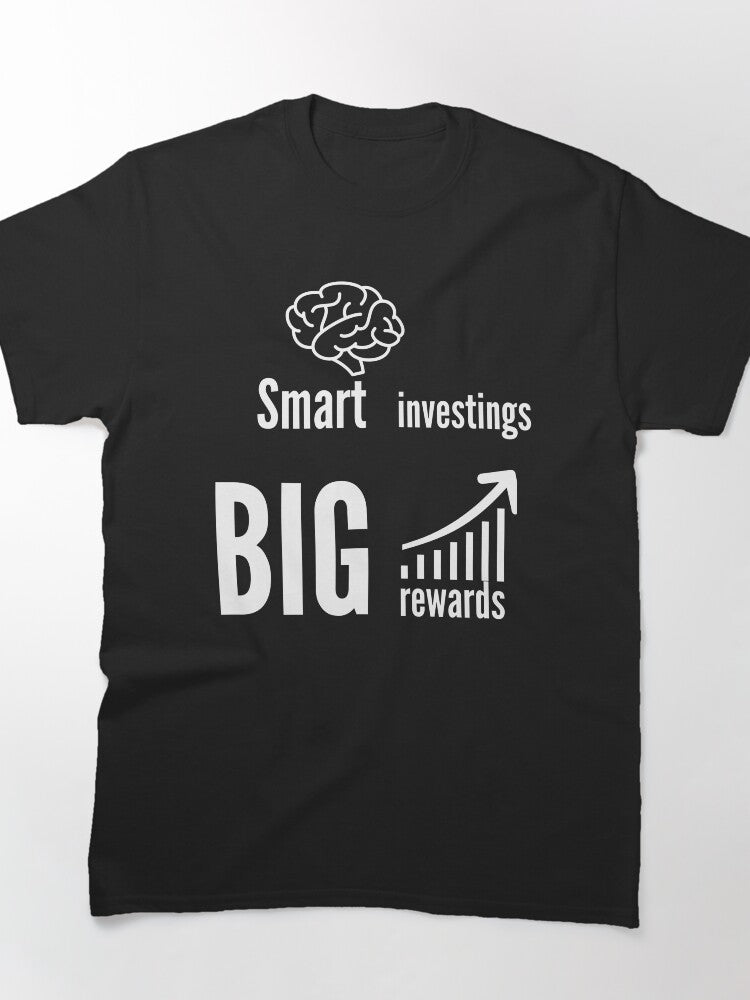 Smart Investing Big Rewards Financial Growth White Graphic Tee