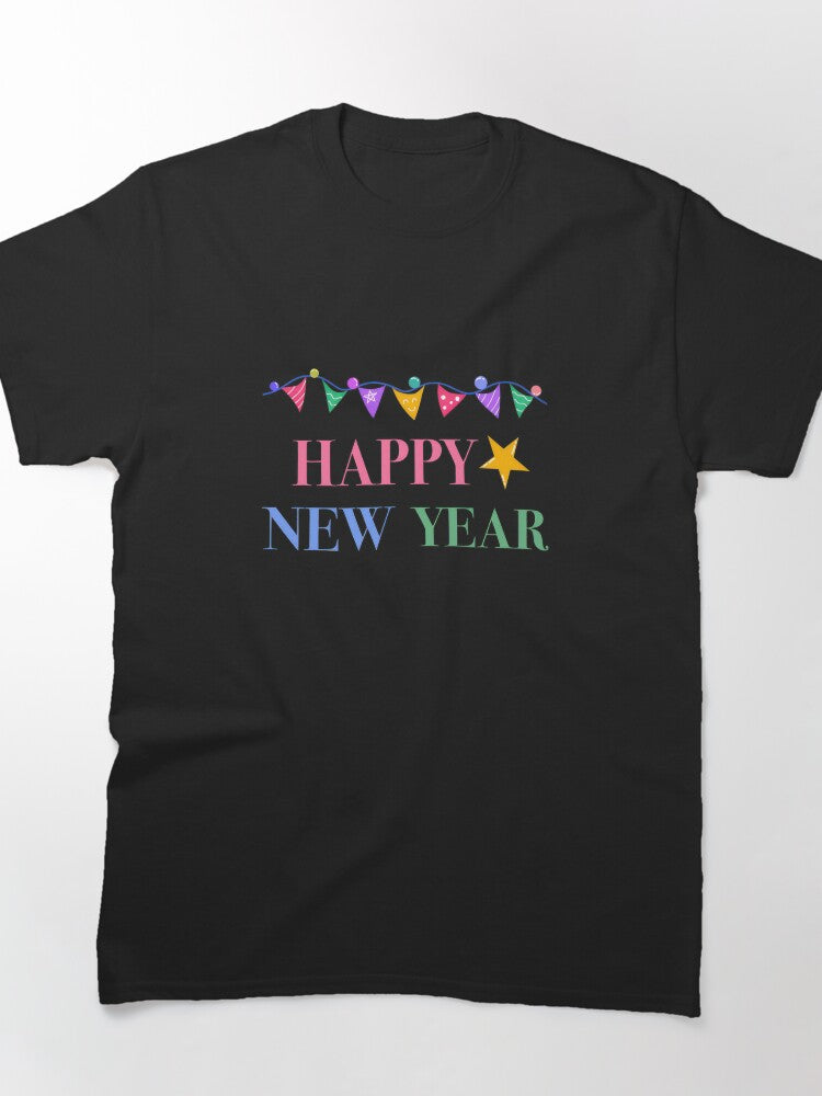 Bunting Banner New Year Tee – Festive Party Decoration Style