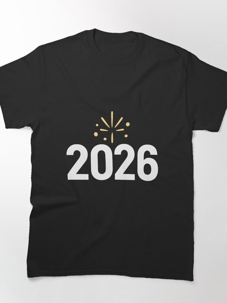 2026 Fireworks Minimalist New Year Celebration Classic T-Shirt