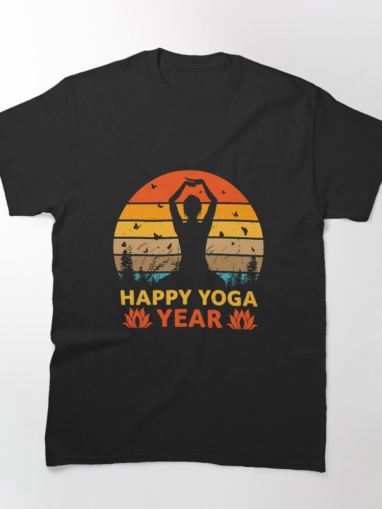 Vintage Yoga New Year Shirt – Funny Holiday Fitness Apparel