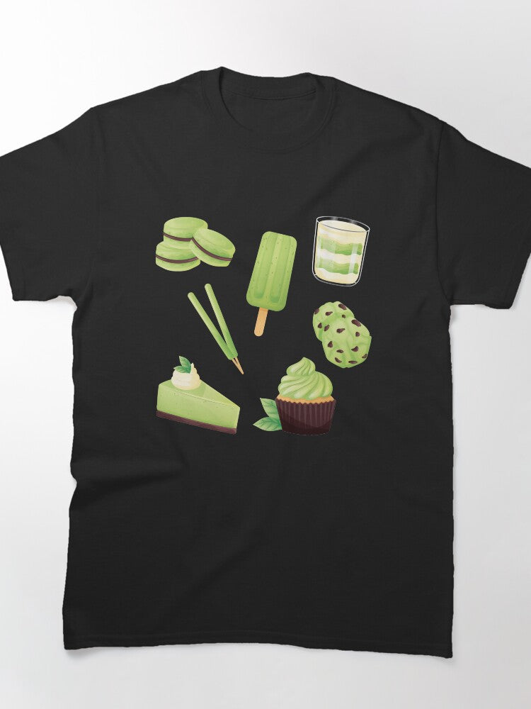 Assorted Matcha Dessert Graphic Tee Japanese Sweet Treats Top