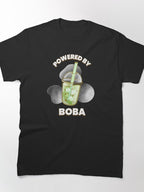 Powered By Boba Milk Tea T-Shirt Energetic Matcha Caffeine Top