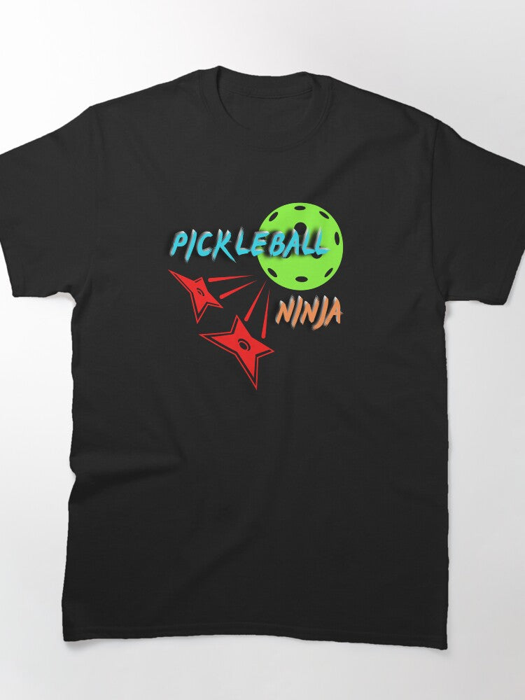 Pickleball Ninja Vibrant Colors Athletic Sport Graphic Tee