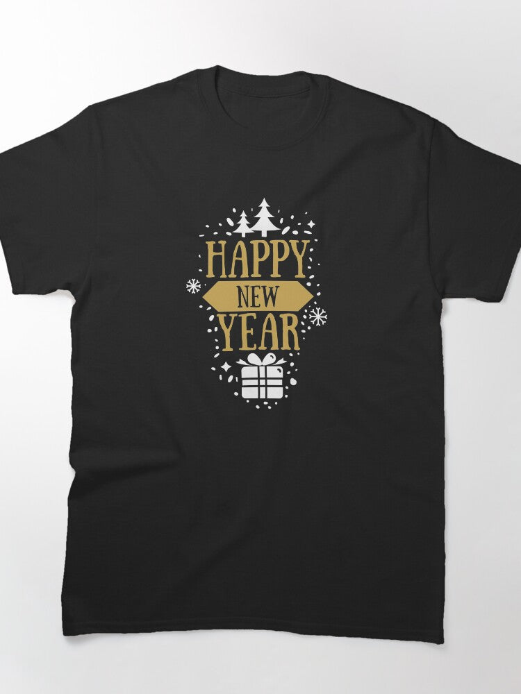 Happy New Year Classic Minimalist Holiday Party Festive Shirt