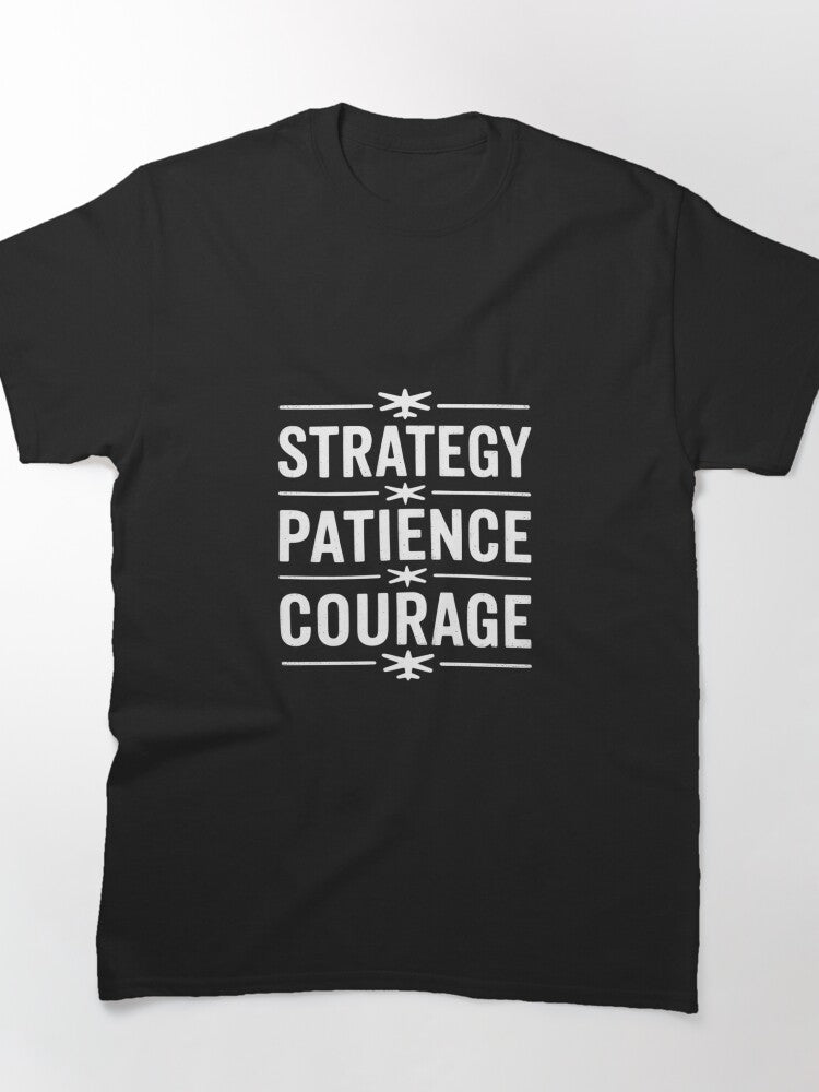 Fencing Strategy Patience Courage Competitive Fencer Sport Tee