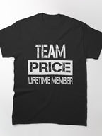 Price Lifetime Member Surname Heritage Family Classic T-Shirt