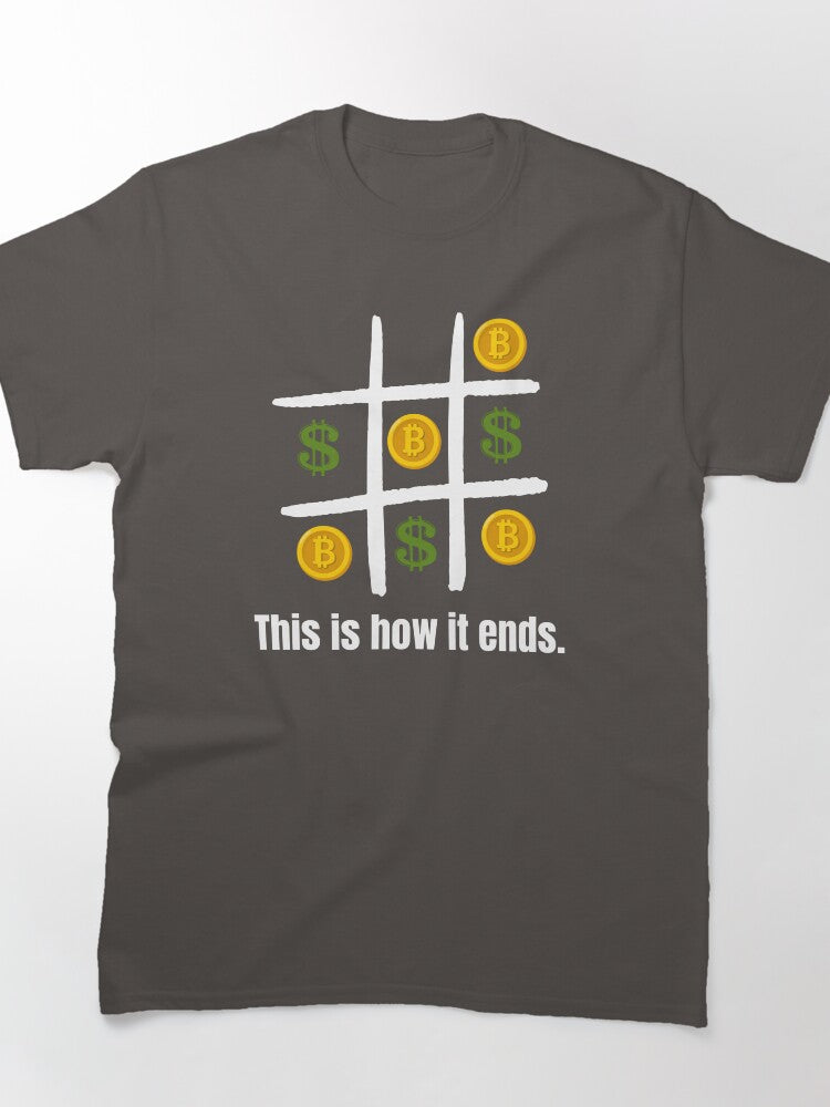 Tic Tac Toe Bitcoin vs Dollar Financial Crypto Future Tee
