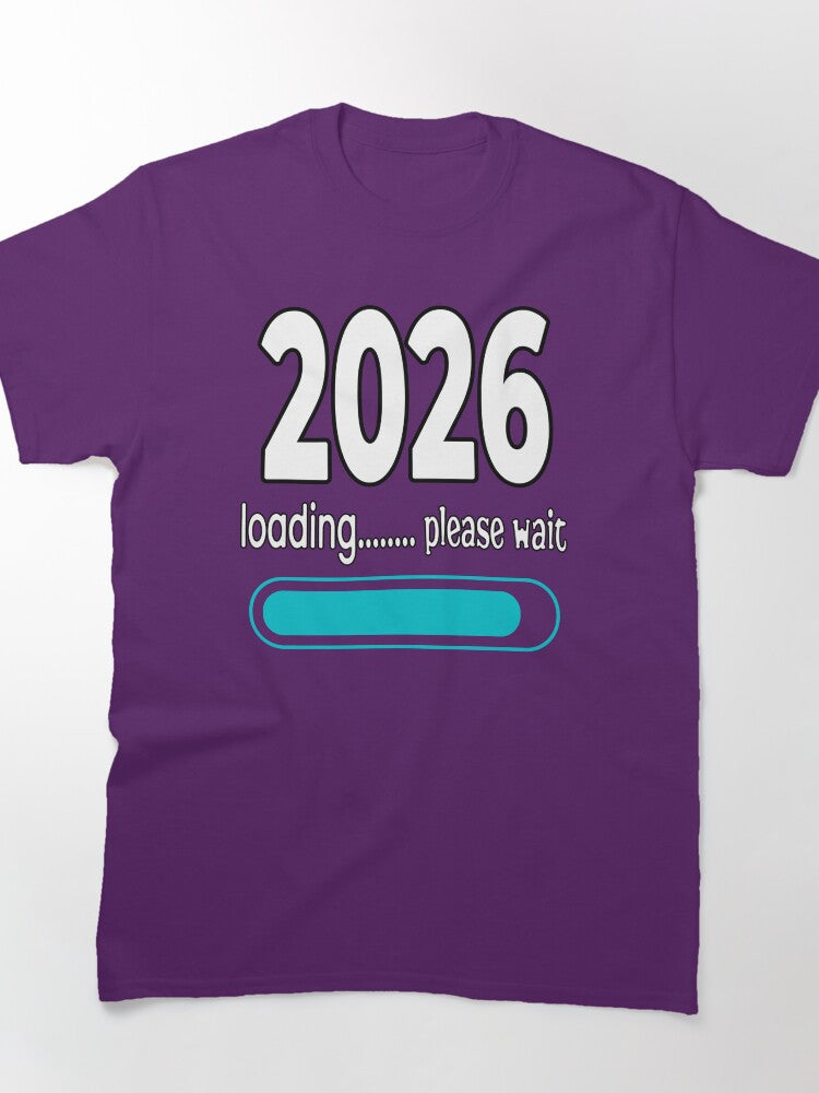 Minimal 2026 Loading Tee – Aesthetic B&W New Year Progress Bar