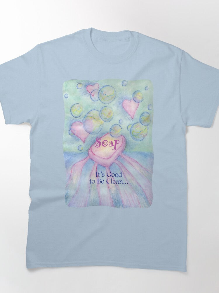 Clean Tidy Bubbles Pink Heart Soap Classic T-Shirt