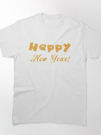 Happy New Year Bold Font Celebration Eve Event Apparel