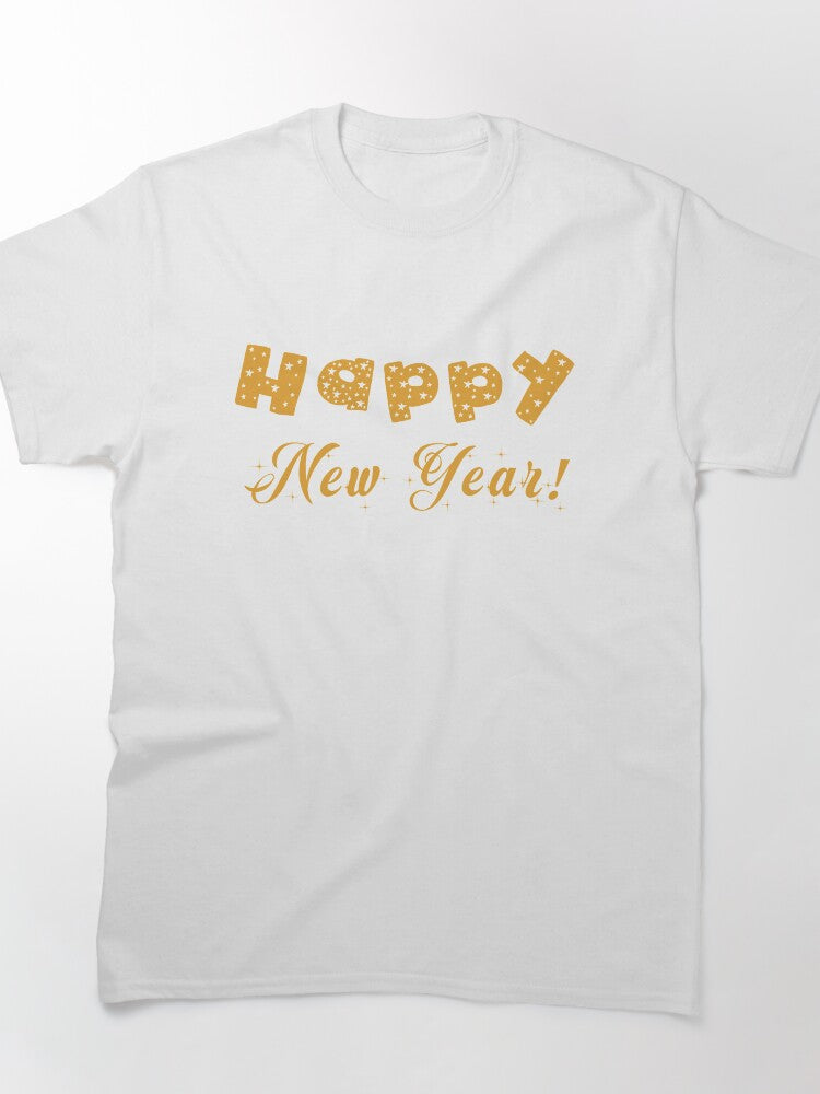 Happy New Year Bold Font Celebration Eve Event Apparel