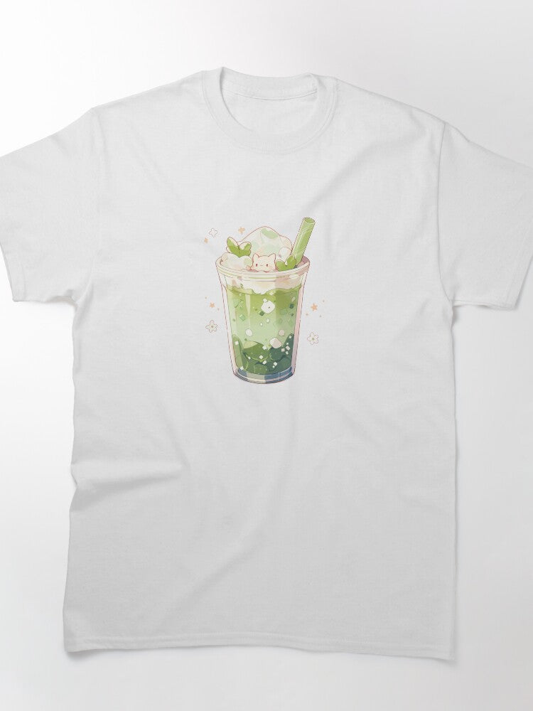 Creamy Matcha Latte Graphic Tee Cute Café Style Fashion Shirt