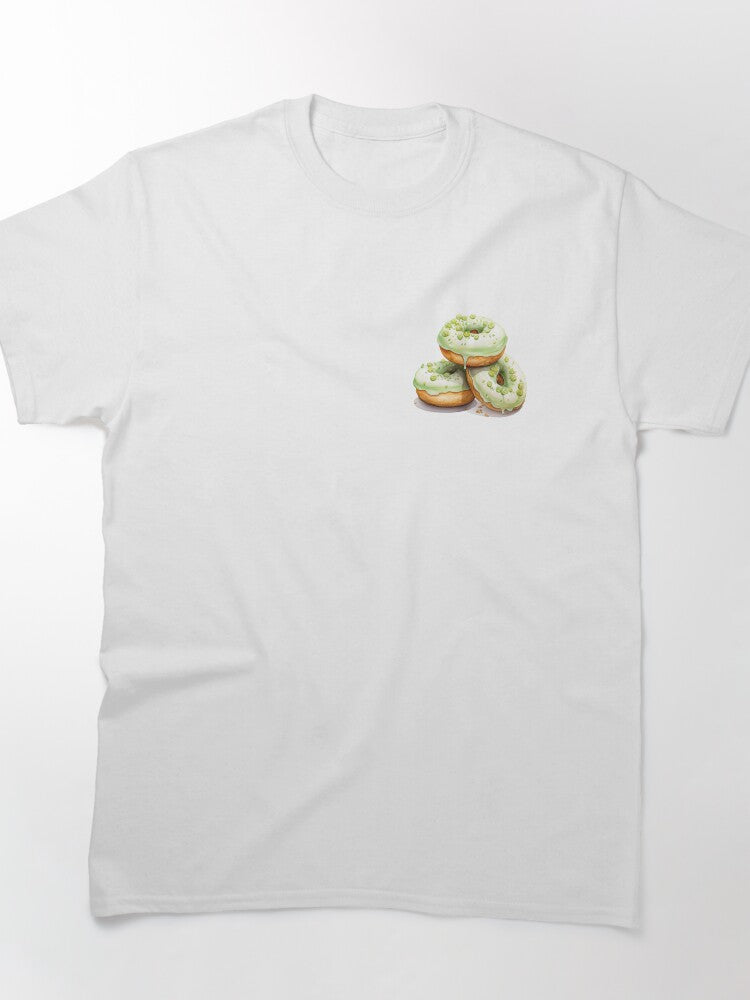 Watercolor Pistachio Donuts Shirt: Artistic Foodie Classic Tee