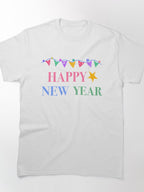 Festive Bunting Typography New Year 2026 Party Graphic T-Shirt