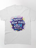 Vibrant Happy New Year 2026 Fireworks Graphic Classic T-Shirt