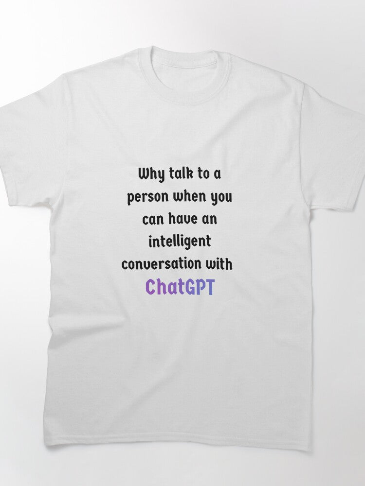 ChatGPT White Graphic Tee | Clean Minimalist AI Assistant T-Shirt