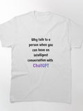 ChatGPT White Graphic Tee | Clean Minimalist AI Assistant T-Shirt
