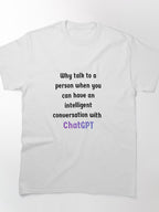 ChatGPT White Graphic Tee | Clean Minimalist AI Assistant T-Shirt