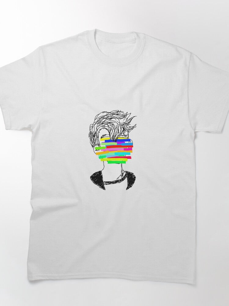 Glitchy Boy Aesthetic Digital Distortion Classic T-Shirt