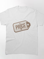 Stylized Price Tag Bold Downward Arrow Design Classic T-Shirt