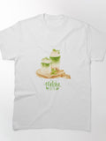 Hand-Painted Matcha Latte Art: Watercolor Illustration T-Shirt