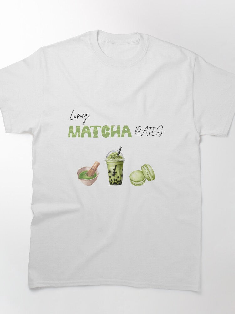 Long Matcha Dates Romantic Tea Tee Aesthetic Minimalist Apparel