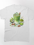 Iced Matcha Latte Graphic Tee: Refreshing Green Tea Classic T-Shirt