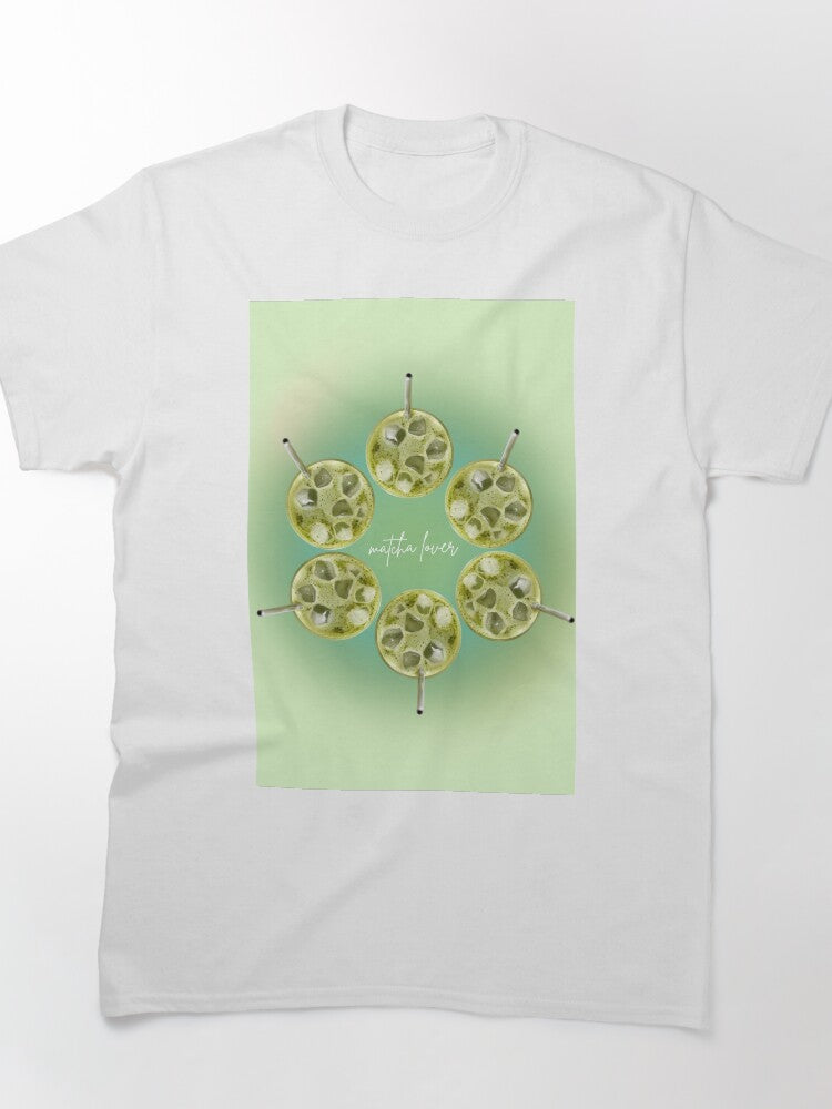 Iced Matcha Vibes Aesthetic Poster Tee Fresh Green Tea Design